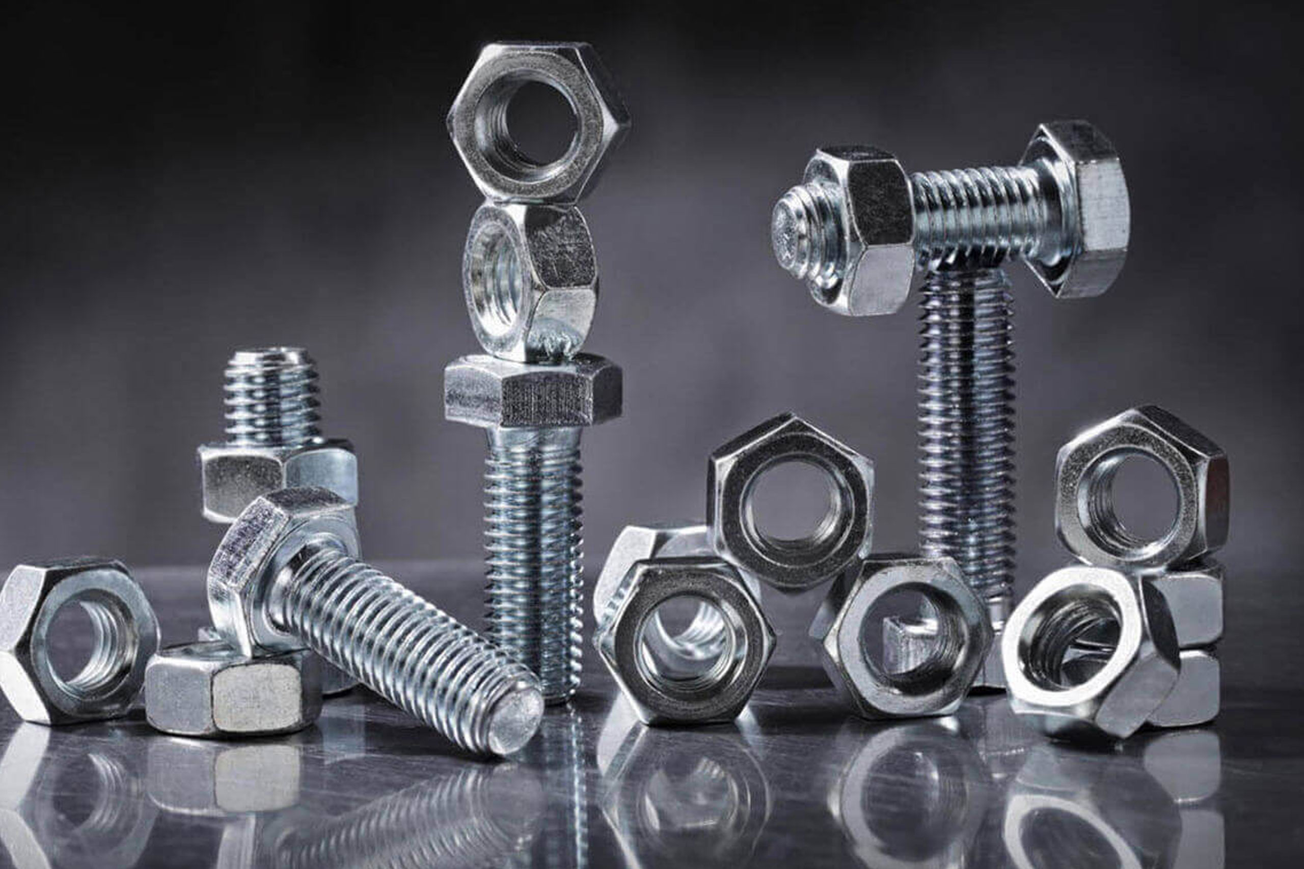 Stainless steel hex bolts, nuts, stud bolts and washers